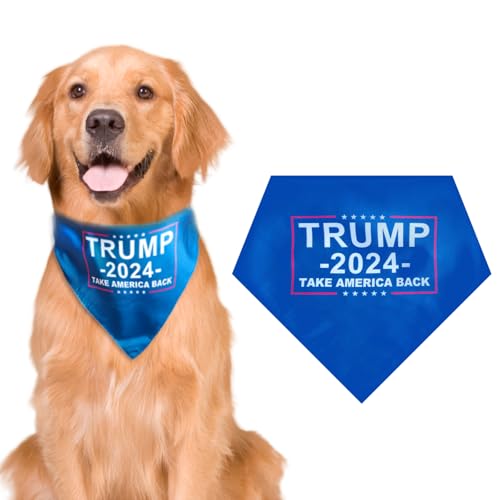Trump Dog Bandana Dog Bandanas Breathable Pet Triangle Scarf Take America Back American Flag Trump Bandana for Medium Large Dogs