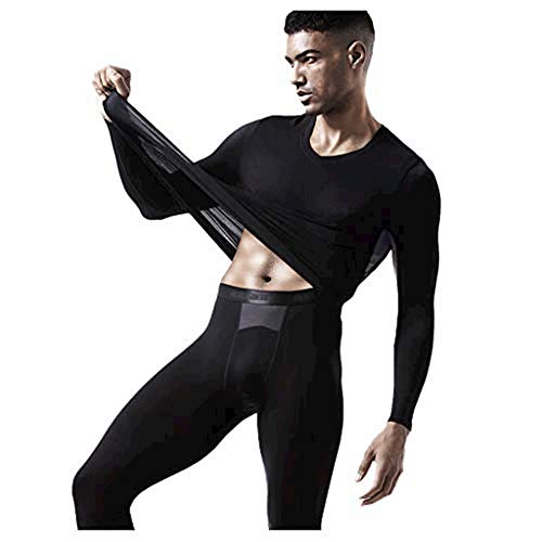 Hatop- Men Thermal Underwear Set Compression Base Layer Long John Set Elastic Slim