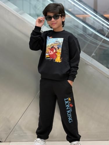 Image of Nap Chief Kids Cotton Official Disney The Lion King Characters Printed Co ord set for Boys & Girls, Sweatshirt and Joggers Clothing Set for Casual Wear