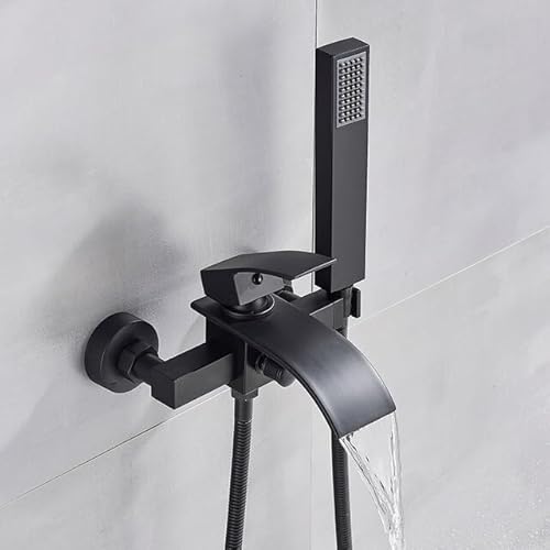 Bathtub Faucets Chrome Bath Shower Set Waterfall Bathtub Mixer Tap Dual Contral Shower Faucet Wall Mounted For Bathroom(HS0087B1