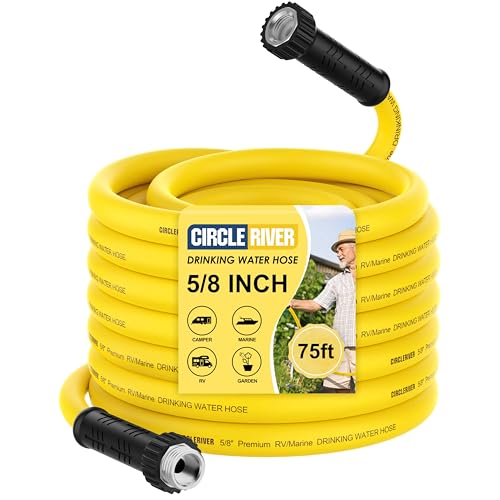 Image of RV Drinking Water Hose 75FT with Storage Bag, 5 /8 inch Premium Fresh Water Hose for RV, Camping, Marine, Trailer and Truck, BPA Free, Anti-Kink and Leak-Free, Drinking Water Safe