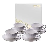 Tokyo Design Nippon White Set 4 Kaffeetassen mit Untertasse 100 ml