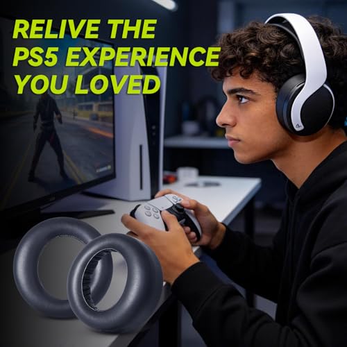 PS5 Nauszniki - Protein Leather Earpad Zamienniki do zestawu słuchawkowego Sony Pulse 3D PS5 (Midnight Blue)
