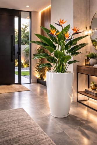 Vaso Grande Polietileno Plantas Marmorizado Jardim Varanda Branco
