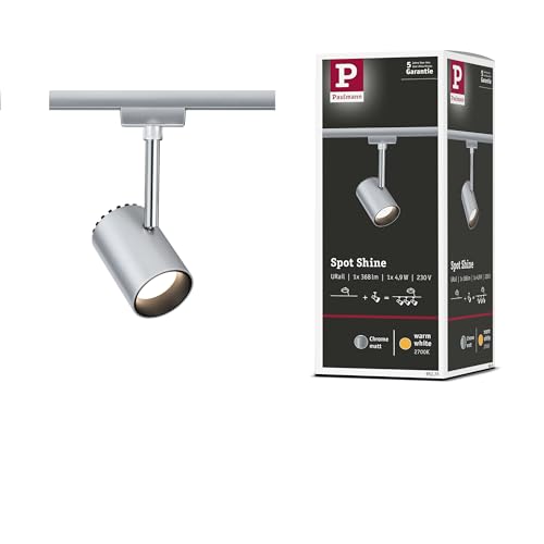 Paulmann URail Schienenspot Shine Einzelspot 225lm 4,9W 2700K 230V Chrom matt 95273