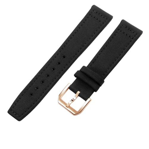 Bracelet montre nylon 20mm anti irritation doublure cuir pour Portugieser