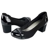 JENN ARDOR Chunky Heels Pumps Women Fashion Closed Toe Mid High Heels 2 inch Block Heeled Shoes Comf