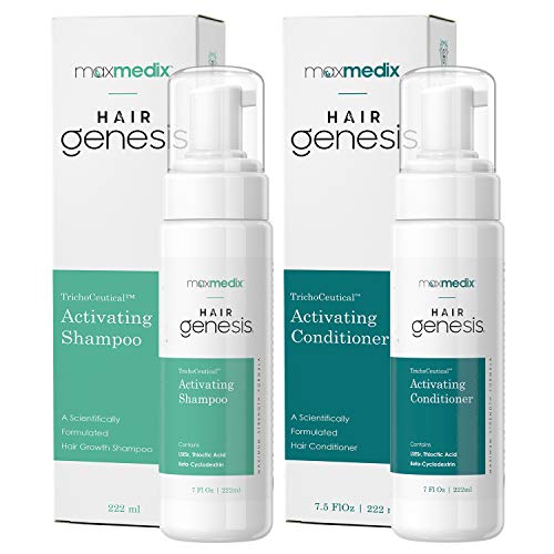 HairGenesis Kit deux en 1 - Shampoing et Après Shampoing pour perte de cheveux - Stimule le renforcement et la croissance des cheveux - Formule naturelle - Pour tous les types de cheveux - maxmedix