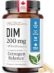 DIM Supplement 200 mg | Estrogen Balance for Women & Men | Hormonal Acne, Hormone Balance, PMS, Bloating, Antioxidant & Menopause Supplements for Women | Canadian Made, Vegan Diindolylmethane | 60 Ct