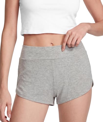 Image of LazyCozy Bamboo Viscose Sleep Shorts for Women, Soft Dolphin Lounge Shorts | Comfy Y2K Micro Mini Pajama Shorts, Lightweight Booty Shorts, Summer Pj Shorts, Knit Workout Shorts
