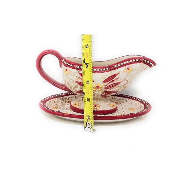 Temptations 9 oz Creamer/Gravy Boat and Under Plate (Basketweave, Old