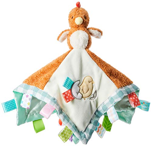 Taggies Barnyard Friends Soothing Sensory Stuffed Animal Security Blanket, Chikki Chicken, 13 x 13-Inches