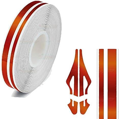 Image of Roll Vinyl Pinstriping Racing Stripes Pinstripe Chrome Line Tape Decal Sticker Auto Pinstripe Tape,Automotive Pinstriping Tape 32ft,Vinyl Pinstripe Tape (Orange Chrome 1 /2)