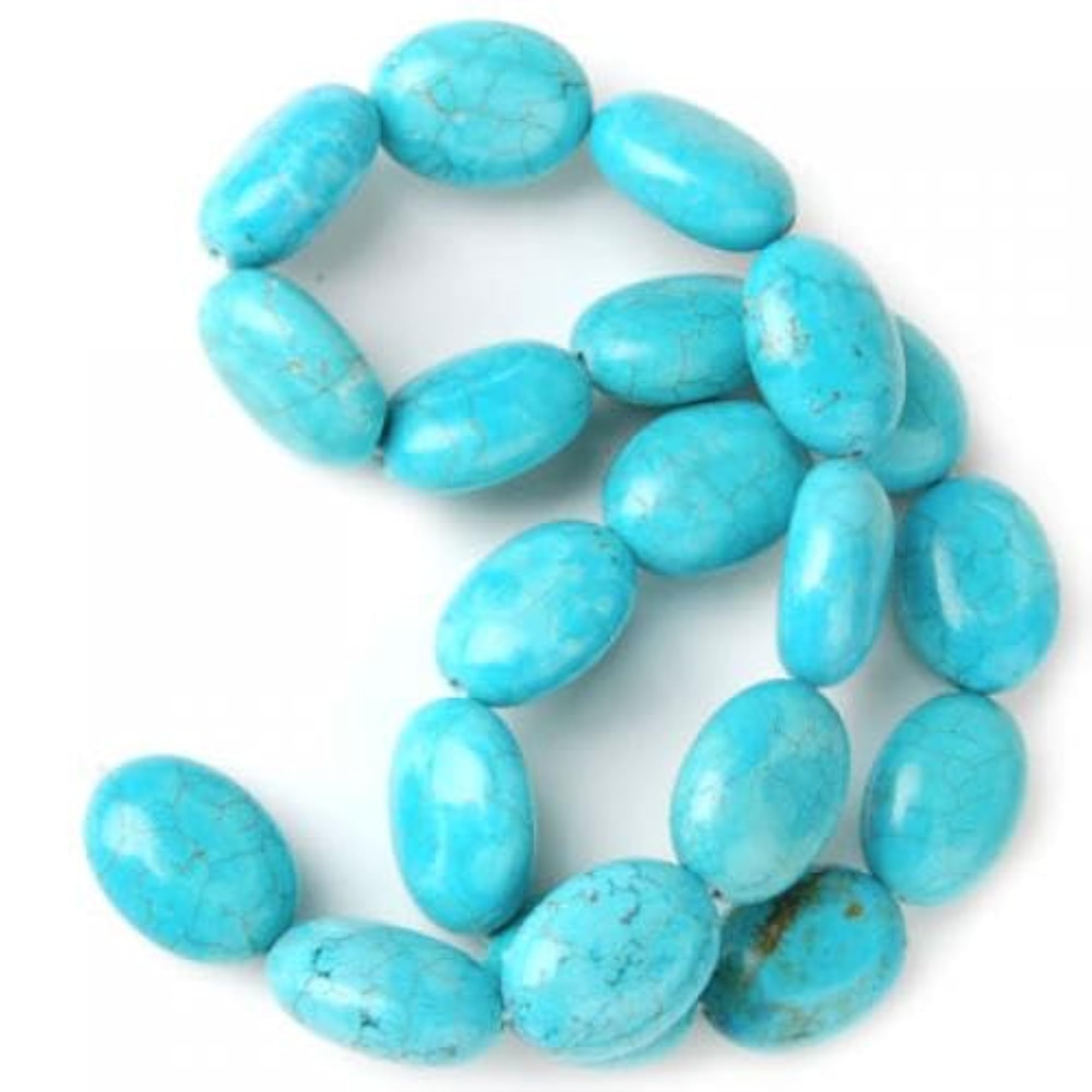 Turquoise Flat Oval Gemstone Loose Stone Beads