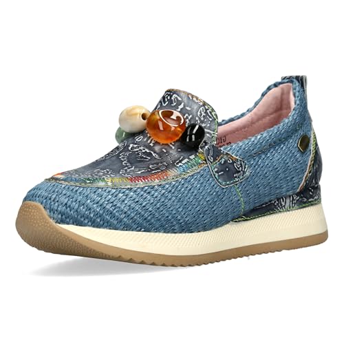 LAURA VITA Mocassins pour Femmes Gycmo 59, Pointure:40 EU, La Couleur:Bleu