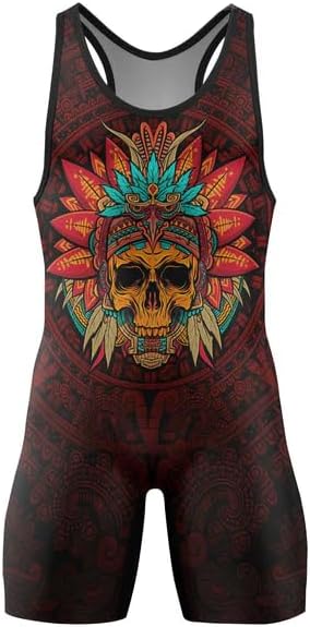 Aztec Warrior Men's Wrestling Singlets, Powerlifting Singlet, Comfortable Breathable for Training Gymnastics