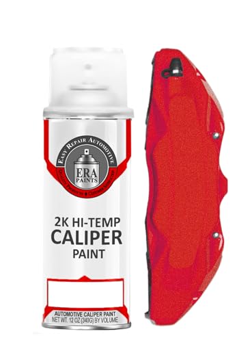 ERA Paints Candy Apple Red Metallic Brake Caliper Paint With Omni-Curing Catalyst Technology - 2K Aerosol Glossy Finish High Temp Resistance & Extreme Durability Against Color Fade & Chemicals