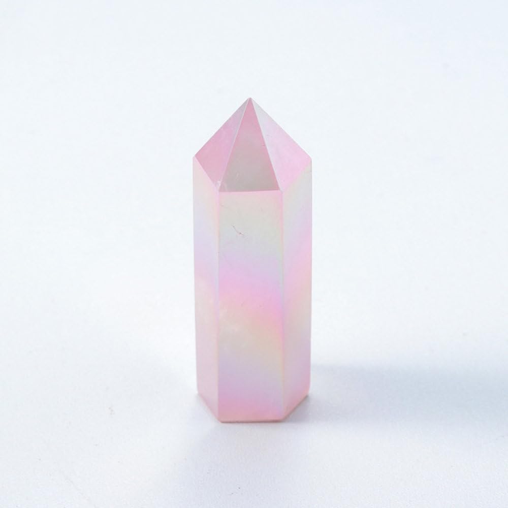 Punta de cuarzo rosa natural ionizada LVTFCO para armonizar tu escritorio