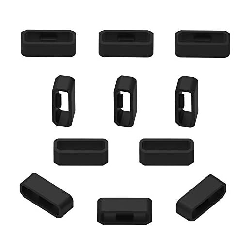 Ruentech compatible con garmin VivoSmart HR/HR + silicona anillo de cierre conector cierre seguridad banda Keeper, color Pack of 10