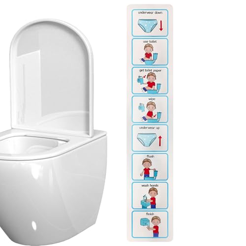 Generico Potty Training Visual-50 cm gráfico para programas visuales, guía de Rutina Impermeable | Gráfico de baño Autoadhesivo con Secuencia, recurso de Aprendizaje '