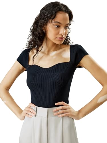 LilySilk Pure Spun Silk Pullover Sweater for Women Machine Washable Silk Knit Top Tee Cap Sleeves & U-Neck Stretchable