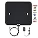 Vikeri Digital Amplified HDTV Antenna indoor with AC/DC Power Adapter - 50 Mile Range, Black/White