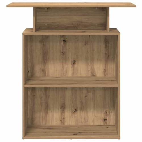 Comptoir de réception chêne Artisan petit espace solution gain de place avec étagère - 6