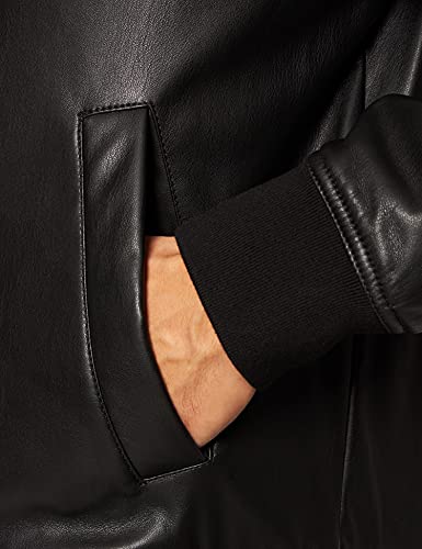 Image of Armani Exchange Men's Faux Leather Embossed Logo Bomber Jacket