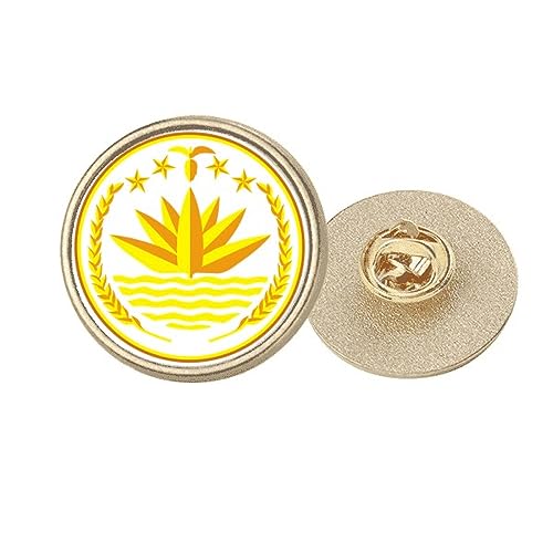 Broche Bangladesh Dhaka ronde dorée accessoire idéal pour fêtes et cérémonies
