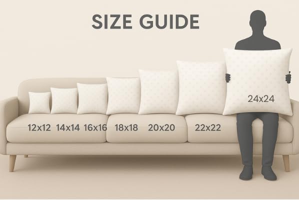 Image of Orchid Cushion Inserts for Sofa 20x20 Inch Pack of 2, Microfiber Filled Soft Square Cushions for Couch, Chair, Bed & Decorative Covers, Fluffy Support Pillow Pads, White