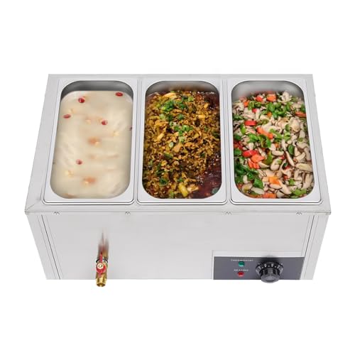 Edelstahl Buffetwärmer, speisenwärmer elektrisch, 7L, 850W, in Restaurants, Kantinen, Imbissbuden, Schnellrestaurants usw. verwendet.