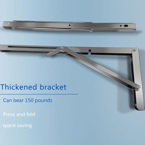 Table pliante murale robuste en inox avec plan de travail durable