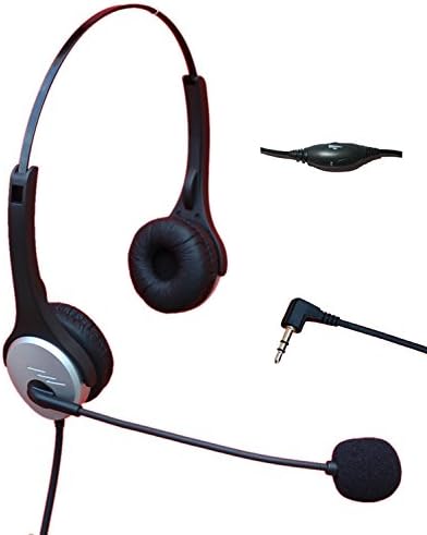 Voistek Call Center Telephone Headphone with NC Microphone + VM Controls for Cisco Linksys SPA Polycom Panasonic Office IP & Many Cordless Dect Phones with 2.5mm Headset Jack (Binaural A2H20D25)