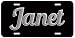 Personalized Name on License Plate - Black Grey Fancy Custom Auto Car Tag