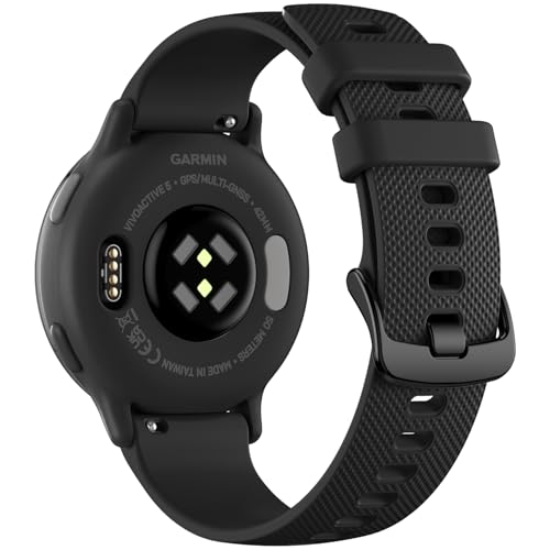 Laffav Kompatibel mit Garmin Vivoactive 5 Armband - 20mm Uhrenarmband für Garmin Vivoactive 6 3 - Venu Sq Venu 2 Plus Sport Weiche Silikon Ersatzarmbänder für Forerunner 55 165 245 645 Schwarz