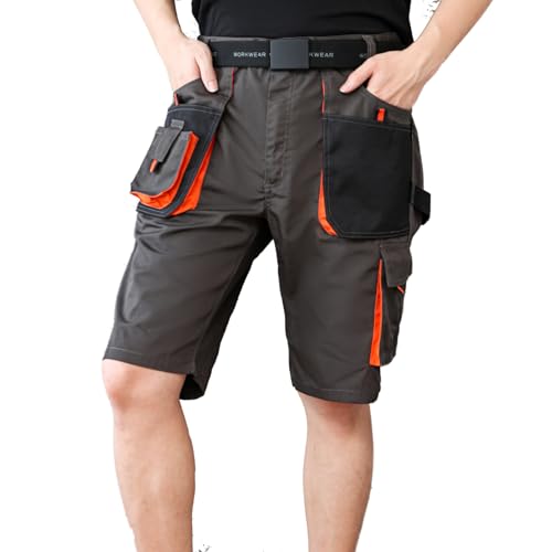 Short de travail pour hommes robuste anti-déchirure à poches amovibles