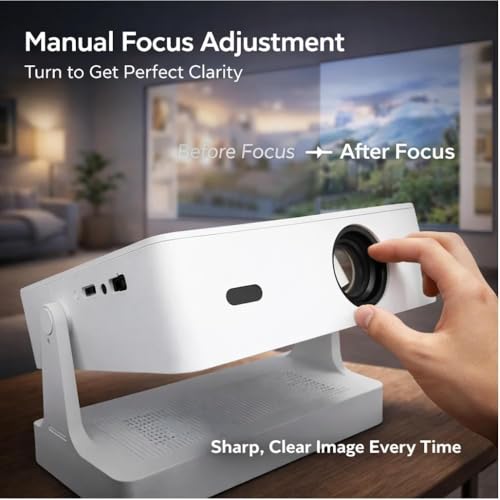 Image of BIGASUO 4k Ultra HD 1080p Portable Smart Projector 15000 Lumens Wi-Fi & Bluetooth Zoom Adjustment & Miracast Supports Netflix, YouTube & Play Store HDMI, USB, RJ45 | Android & iOS Support (BG58)