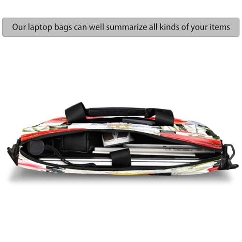 Laptop Bag Daisy Poppy Flower Stripes Laptop Case miniatura 4