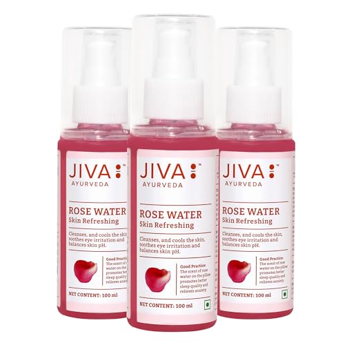 Image of Jiva Rose Water - 100ml (Pack of 3) | Pure Gulab Jal | Skin Toner For Glowing Skin | For All Skin Types, Natural Skin Toner, Provides Glow and Freshness
