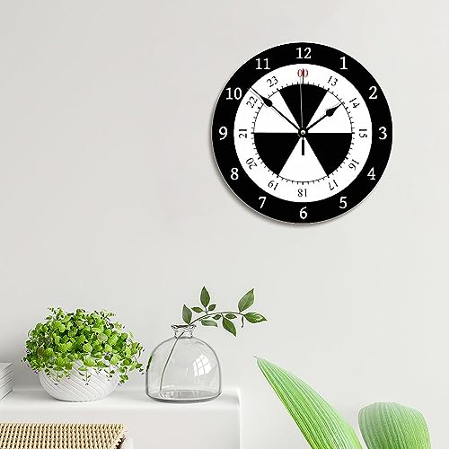 Military Time 12 Hour Format Wall Clock Large Wood Clock 10 Silent Non-Ticking Quartz Battery Operated Clock For Living Room Kitchen Bedroom Farmhouse Home Decor Birthday Wedding Gift #TOP2