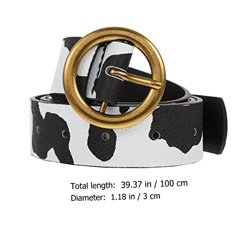 Ethnic Style Cow Print Waistband for Women Premium Imitation Leather Pin Buckle Belt Lightweight Casual Jeans Dress Accessory Fashion Strap for Daily Wear3