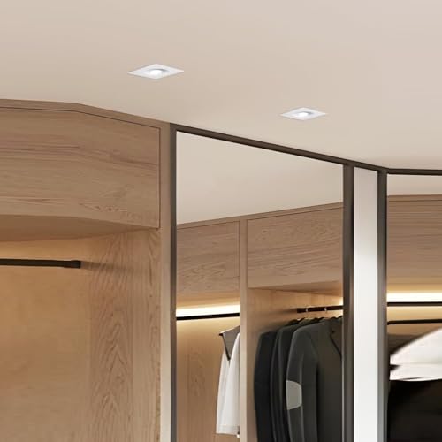 Image of 3-Watt Cool White Square LED COB Spot Light for False Ceiling | Recessed Ceiling Cabinet Downlight & Spotlight | Energy Efficient POP Roof Light - (Pack of 1)
