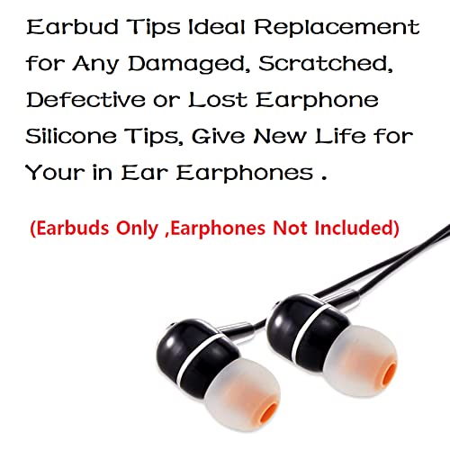 Image of Earbuds Replacement Tips Silicone Earbud Tips Ear Gels Fit for Inner Hole from 3.8mm - 5.1mm Earphones 9 Pairs S /M /L Clear Orange