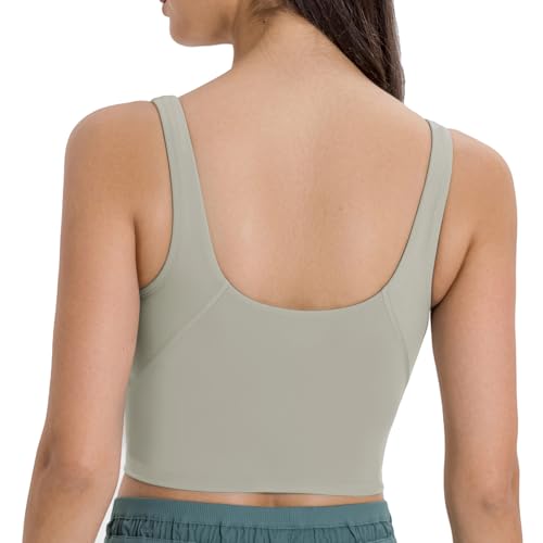 Image of Lemedy Women Sports Bra Longline Crop Tank Top Padded Workout Running Yoga