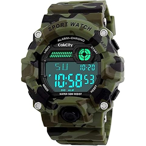 Boys Camouflage Waterproof LED Sport Watch Cover