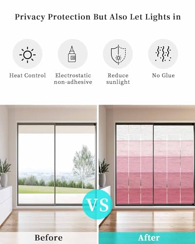 Vinilo decorativo para ventana privacidad rosa ombré 29.5x78.7 in miniatura 4