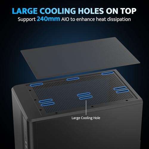 Image of darkFlash Micro-ATX PC Case, Pre-Install 3 PWM ARGB Fans Computer Case, High Heat Dissipation MATX Gaming PC Case, USB 3.0 Port, Supports up to 240mm AIO(DB330M MESH, Black)