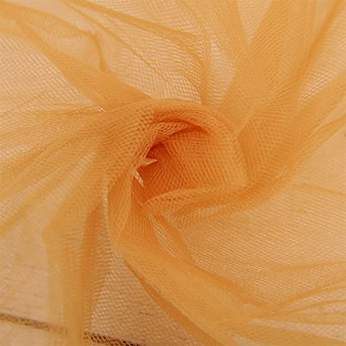 Image of Multi Purpose Solid Nylon Soft Net Combination Fabric - for Wedding, Parties, Costumes, and Decoration (32.8 x 4 Feet, Gold)