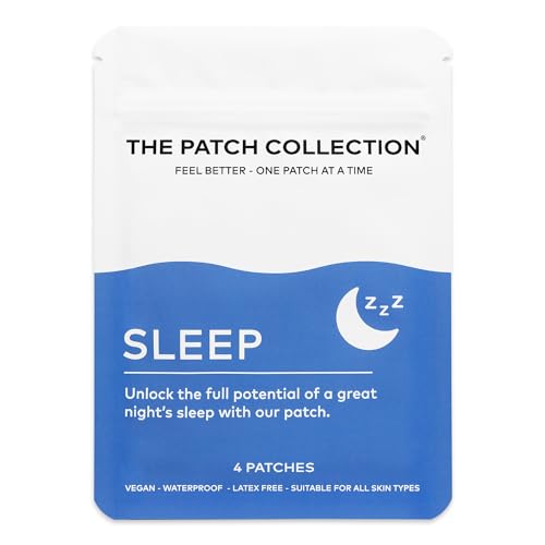The Patch Collection - Parches de ayuda para dormir profundo, raíz de valeriana, flor de la pasión, magnesio para apoyo al sueño nocturno, parche impermeable apto para veganos, sin látex (paquete de 4