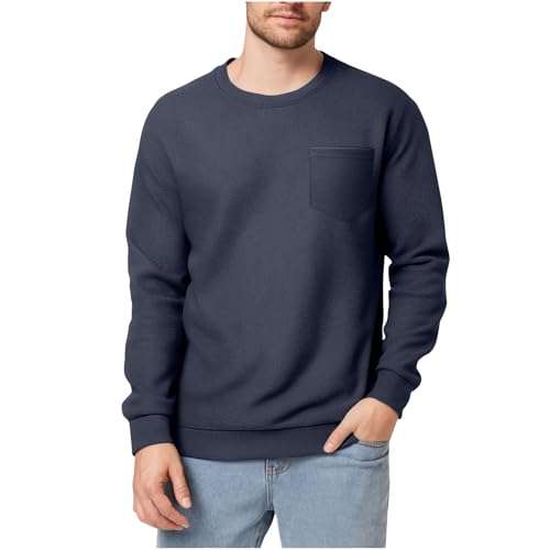 Men Basic Crewneck Pullover Sweatshirts Long Sleeve 2025 Fall Fashion Mens Hoodies Casual Relaxed Fit Tops Clothes